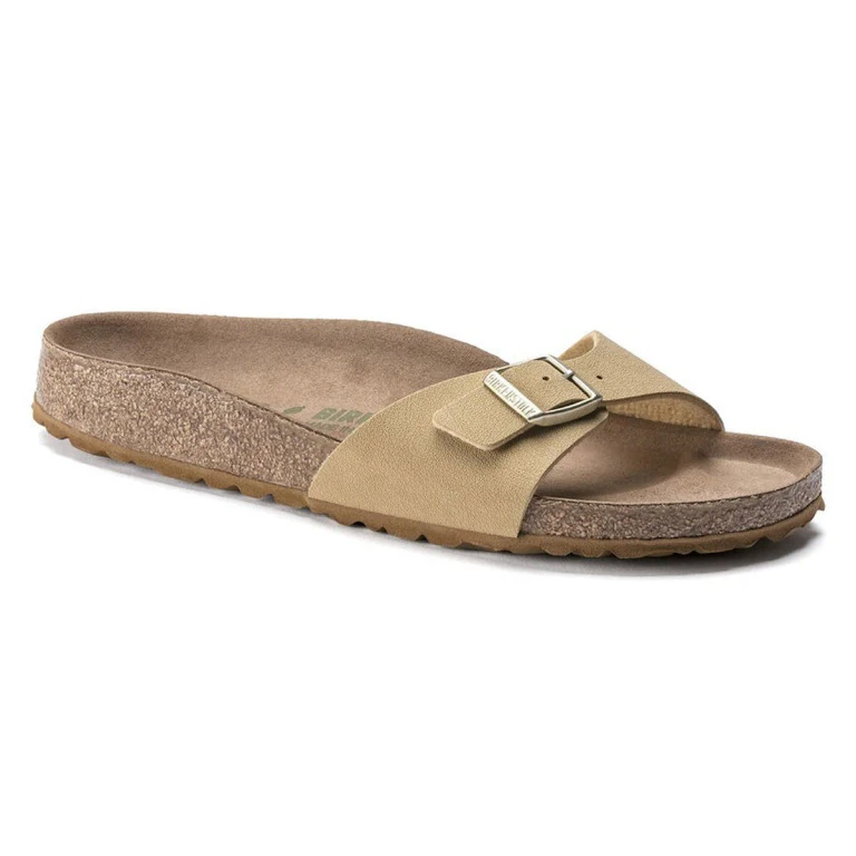 Madrid Vegan Birko-Flor Latte Cream Sandals