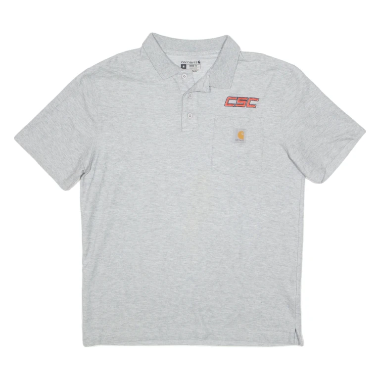 CARHARTT Worker Mens Polo Shirt Grey M