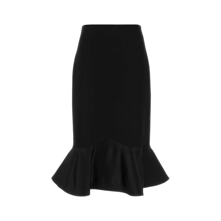 Fendi Black Wool Skirt Gonne - Women