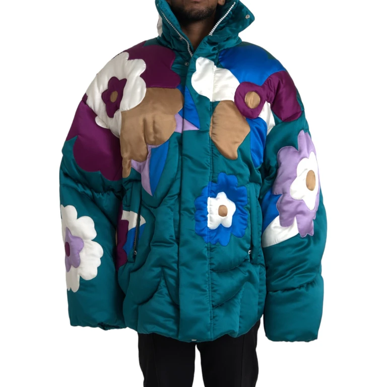 Dolce & Gabbana Multicolor Floral Windbreaker Puffer Jacket Polyester Clothing - Men