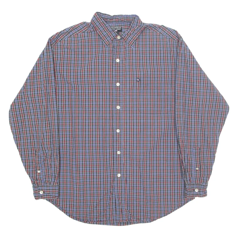 RALPH LAUREN POLO JEANS COMPANY Mens Shirt Blue Check Long Sleeve L