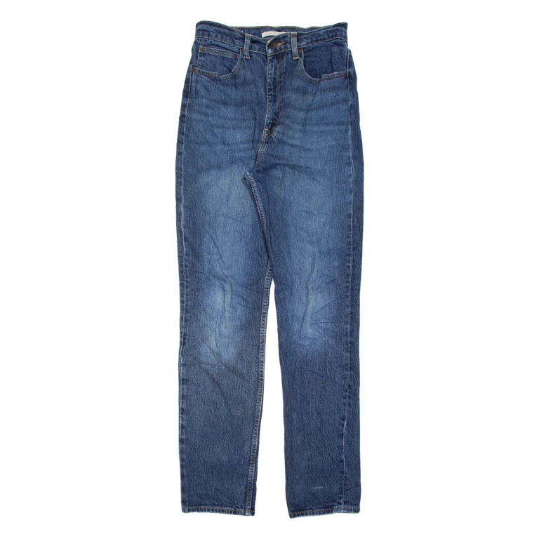 LEVI'S High Rise BIG E Womens Jeans Blue Slim Straight Stone Wash W27 L31