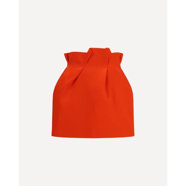 Silk Mini Skirt with ruffled waist Female 36