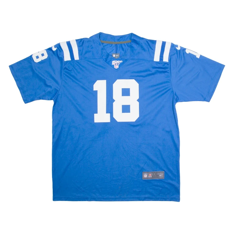NFL Mens Football Shirt Jersey Blue USA V-Neck Nylon 2XL
