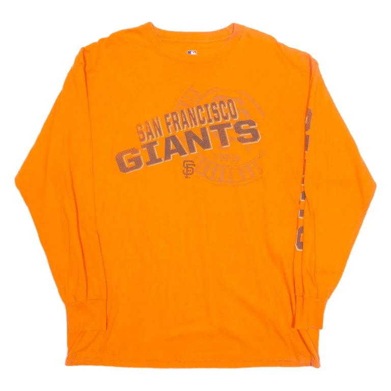 MLB San Francisco Giants Mens T-Shirt Orange Long Sleeve USA XL