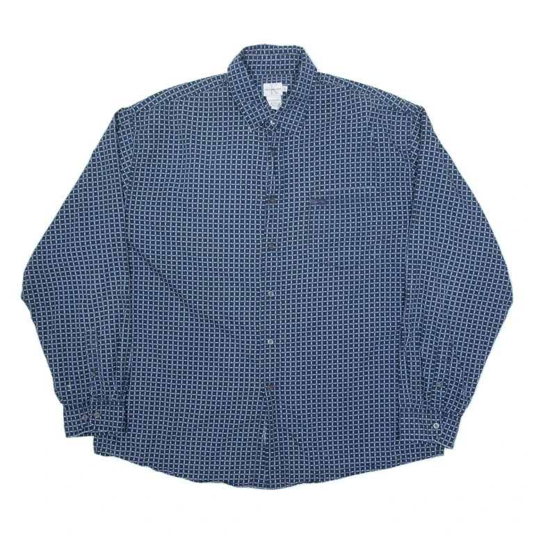 CALVIN KLEIN JEANS Mens Shirt Blue Check Long Sleeve XL