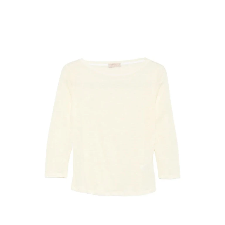 Boat-Neck 3/4 Sleeves Blouse