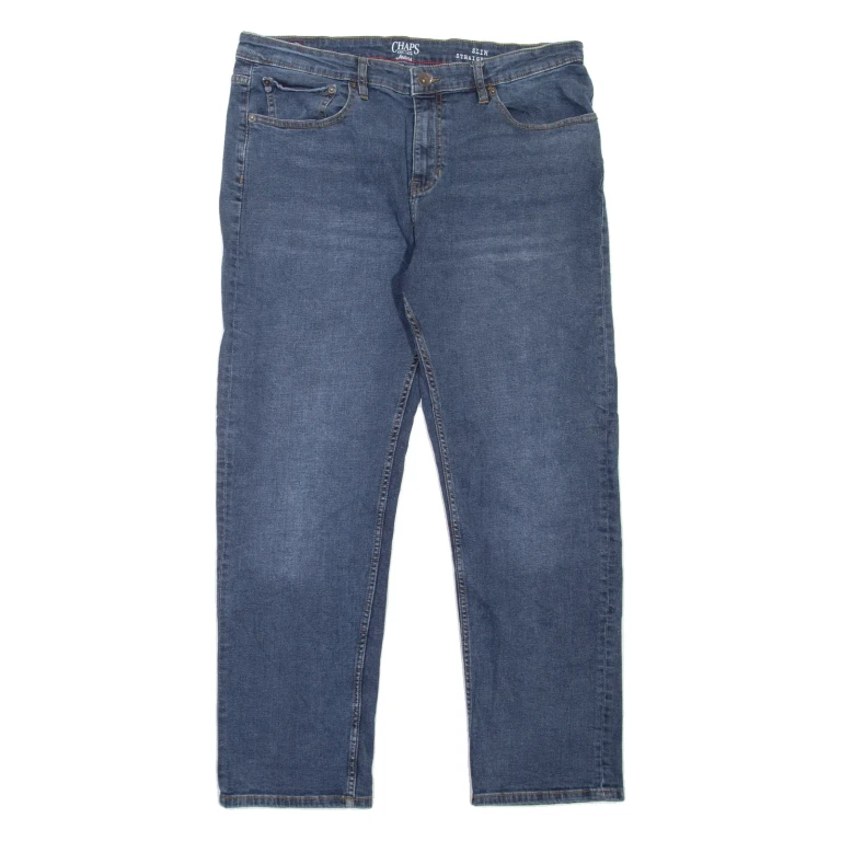 CHAPS Mens Jeans Blue Slim Straight Stone Wash W36 L29