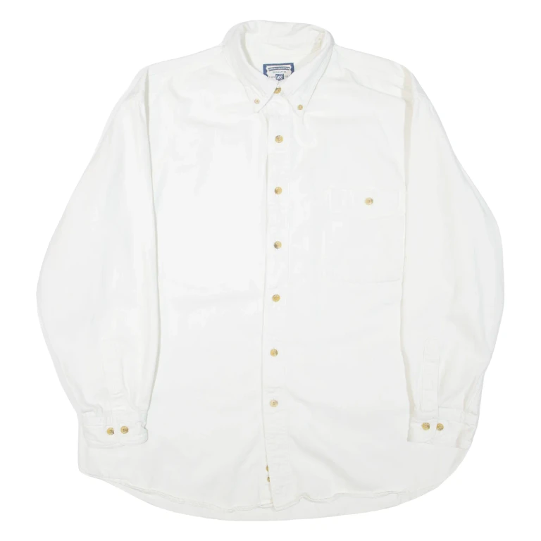 LEE Mens Plain Shirt White Long Sleeve XL