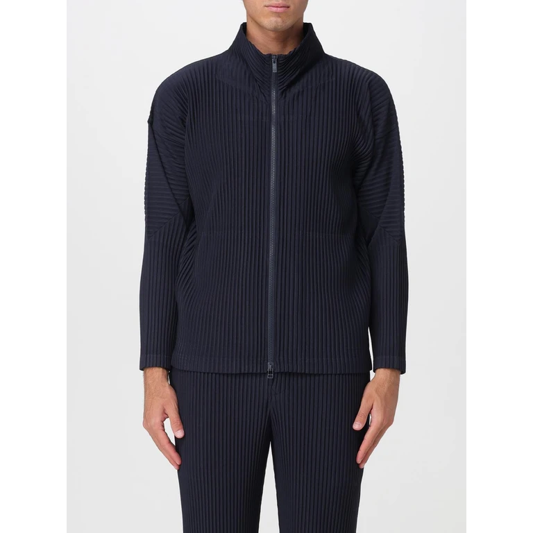 HOMME PLISSE' ISSEY MIYAKE Pleated High Neck Zip-Up Shirt Homme Plissé Issey Miyake in Crêpe Fabric (HP67JL54075)