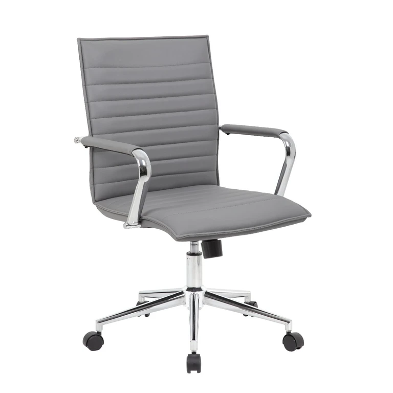 Boss Gray Vinyl Hospitality Office Chair