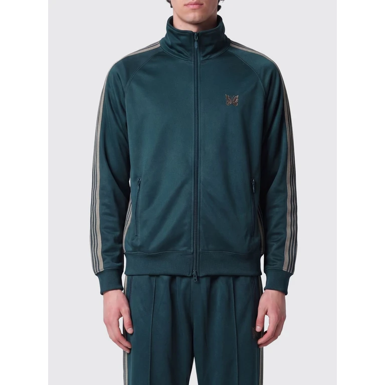 Striped High-Neck Track Jacket with Embroidered Logo (SX404GR)