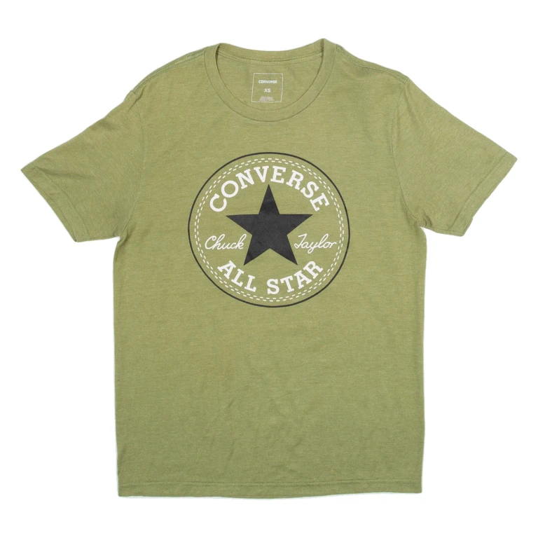 CONVERSE Womens T-Shirt Green XS