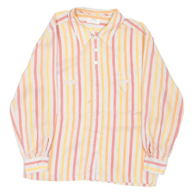 BOGNER Womens Printed Shirt Pink Collared Long Sleeve Striped S