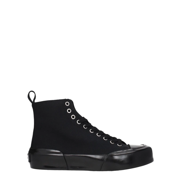 Black Fabric High Top Sneakers - Women