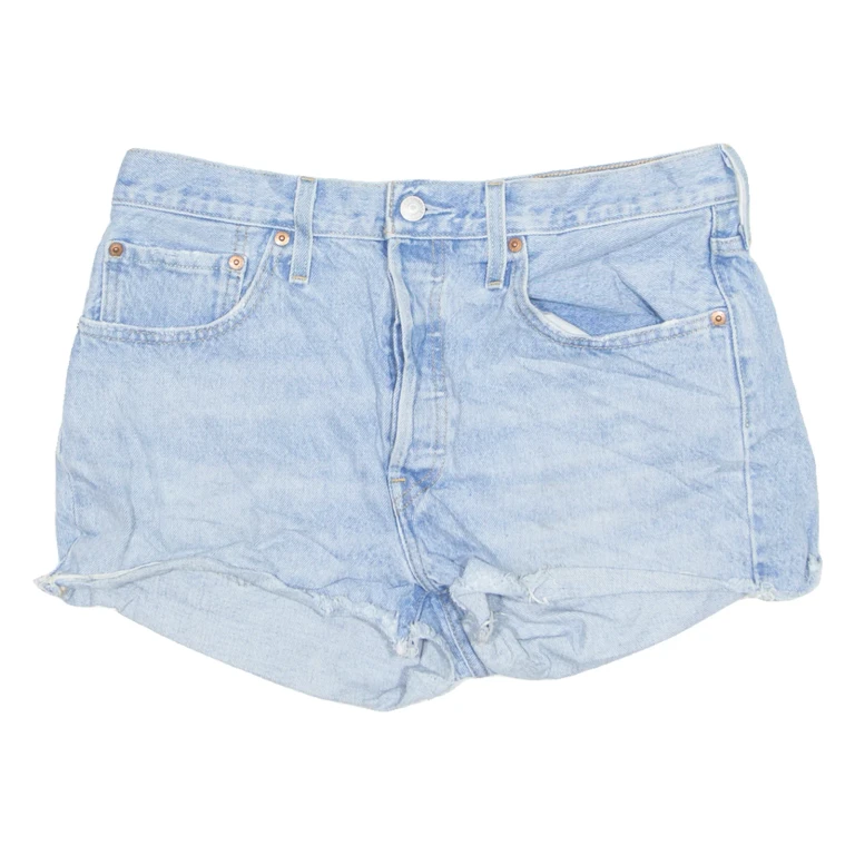 LEVI'S Cut Off 501 Womens Denim Shorts Blue M W32