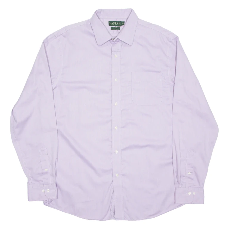 LAUREN RALPH LAUREN Fitted Mens Plain Shirt Purple Long Sleeve XL