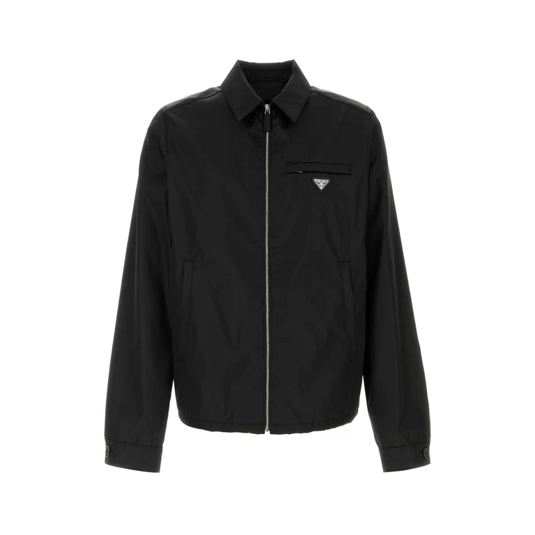 Prada Black Re-Nylon Jacket Nero Exterior: Recycled Nylon Giubbini - Men