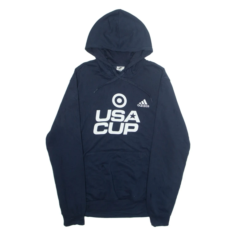 ADIDAS Mens Blue Hoodie USA M