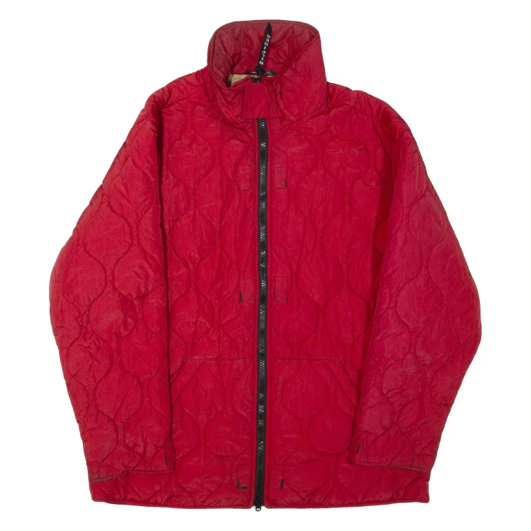 TOMMY HILFIGER Mens Quilted Jacket Red Nylon L
