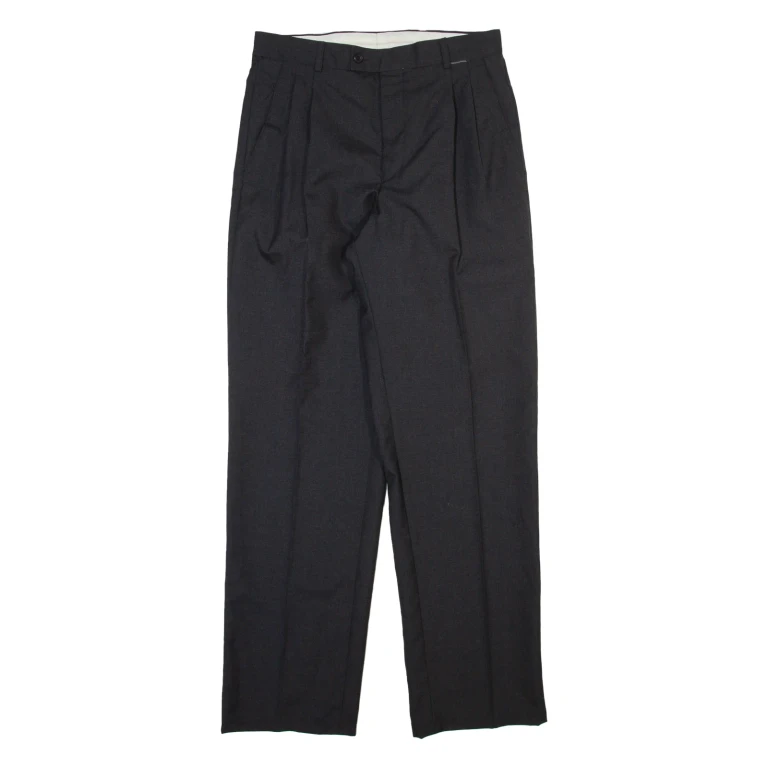 DHL Womens Trousers Black Regular Straight Wool W30 L32