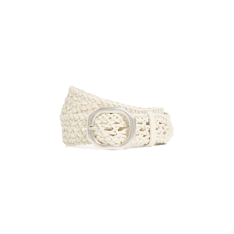 rag & bone Audrey Woven Belt Antique White M