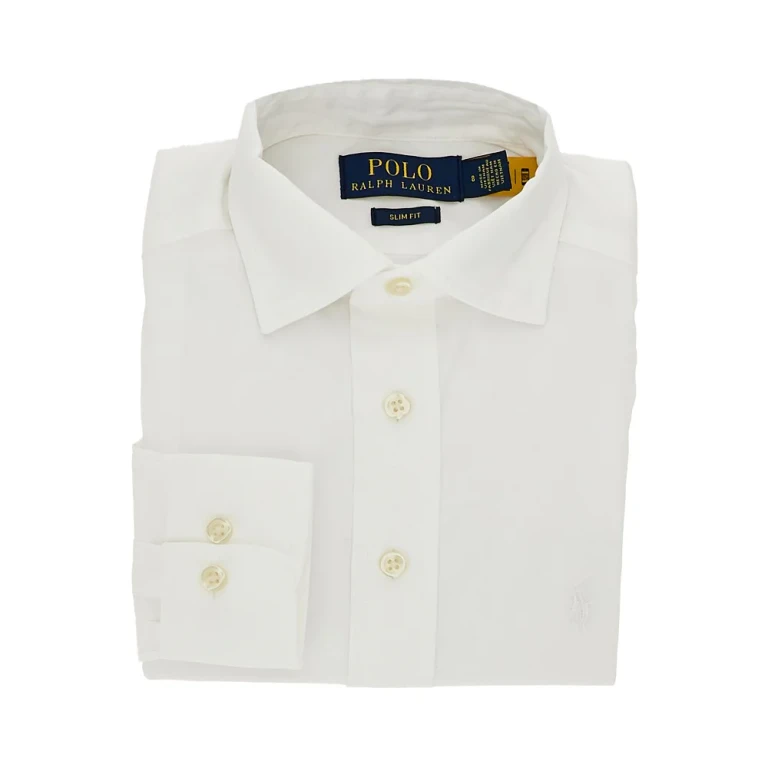RALPH LAUREN Poplin shirt with logo embroidery Kids 8Y