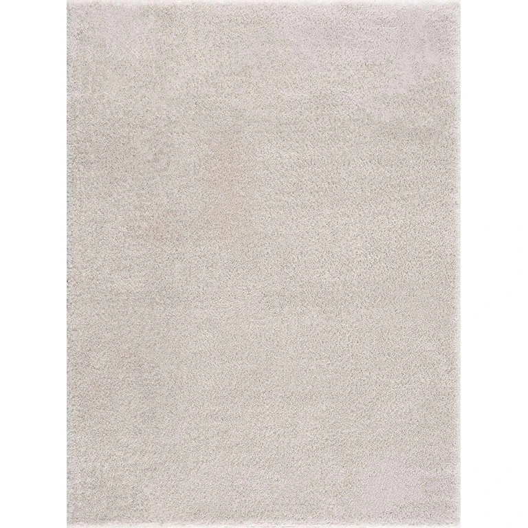 Velora Light Beige Wavy Abstract Modern Minimalist Polyester Machine Woven Area Rug - Clearance