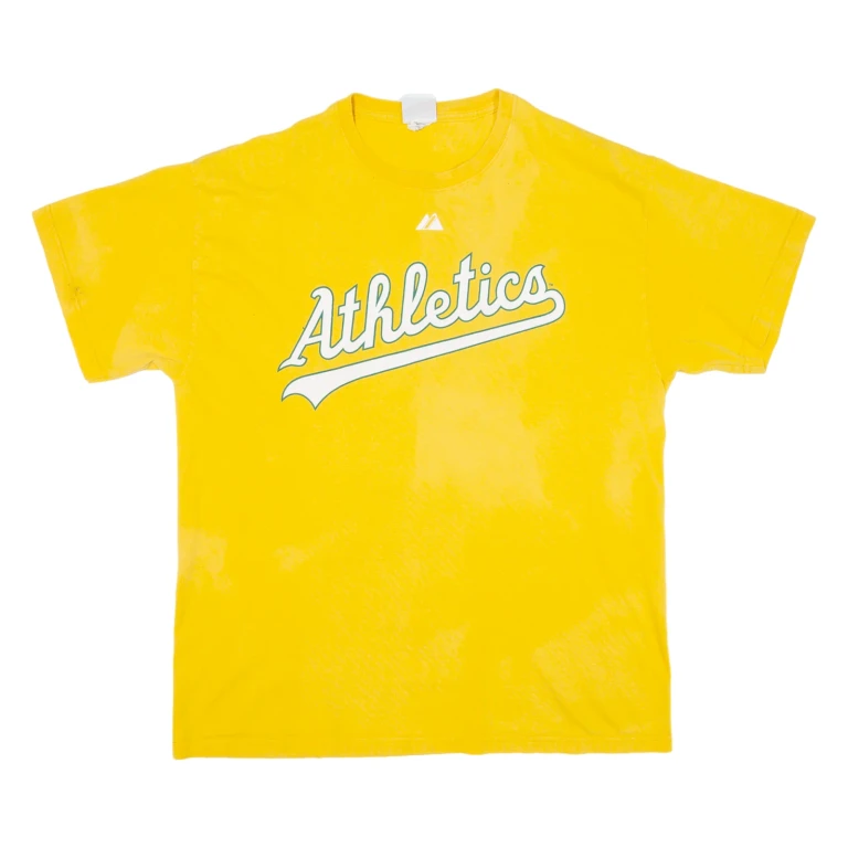 MAJESTIC Athletics Mens T-Shirt Yellow USA L