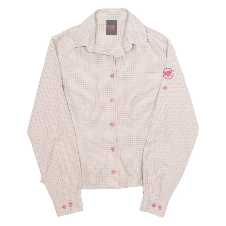 MAMMUT Womens Shirt Grey Check Long Sleeve XS