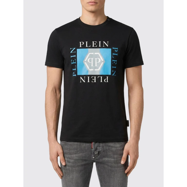 Crewneck Cotton T-shirt with Contrasting Chest Logo (UAFCMTK9412PJY002N02)