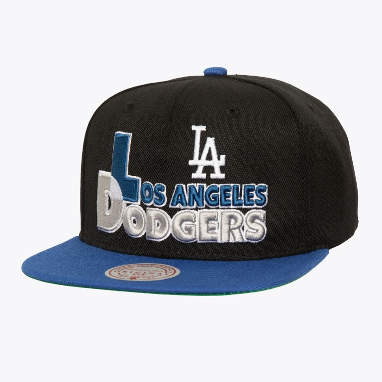 Men's MLB Text Stack 1 Snapback Dodgers Snapback Caps