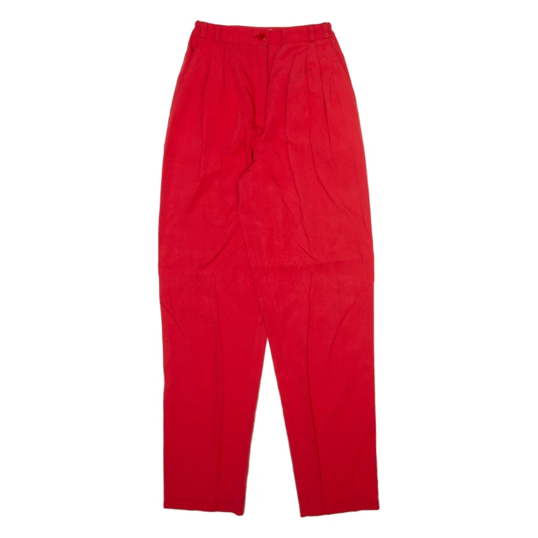SERGIO DI LAURENTI Womens Trousers Red Relaxed Tapered Viscose W22 L29