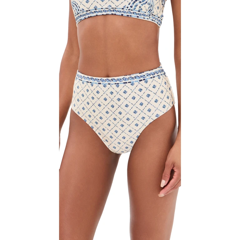 Shani Shemer Thelma Bikini Bottoms Blue Mosaic Print S