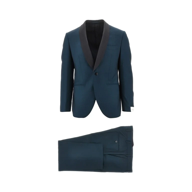LUIGI BIANCHI Tailored wool suit with satin details Man 46
