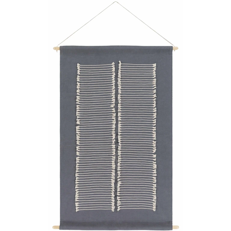 Lopez Navy Cotton Striped Wall Hanging