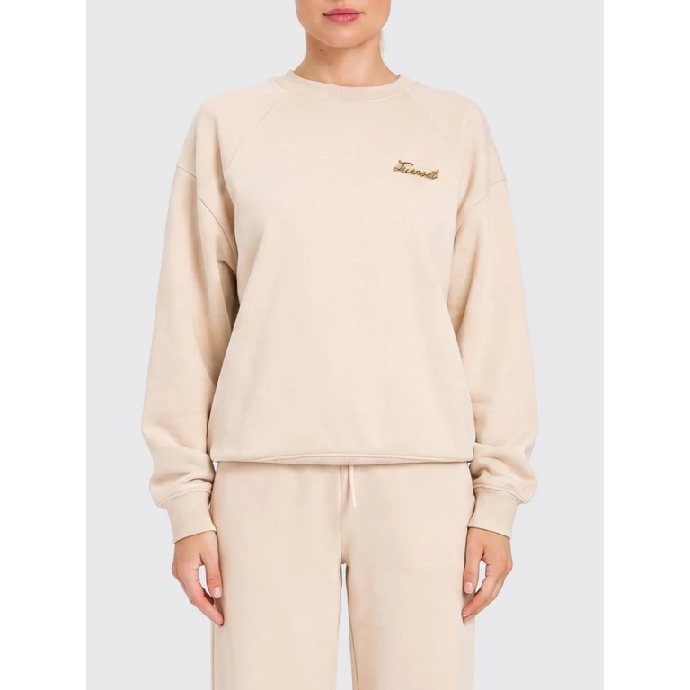 Cotton Crewneck Sweatshirt with Metallic Logo and Relaxed Fit (261TP217013366)