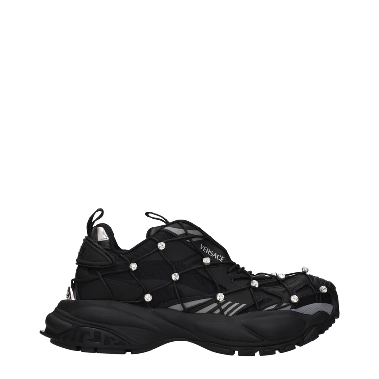 Versace Black Fabric Chunky Sneakers - Women