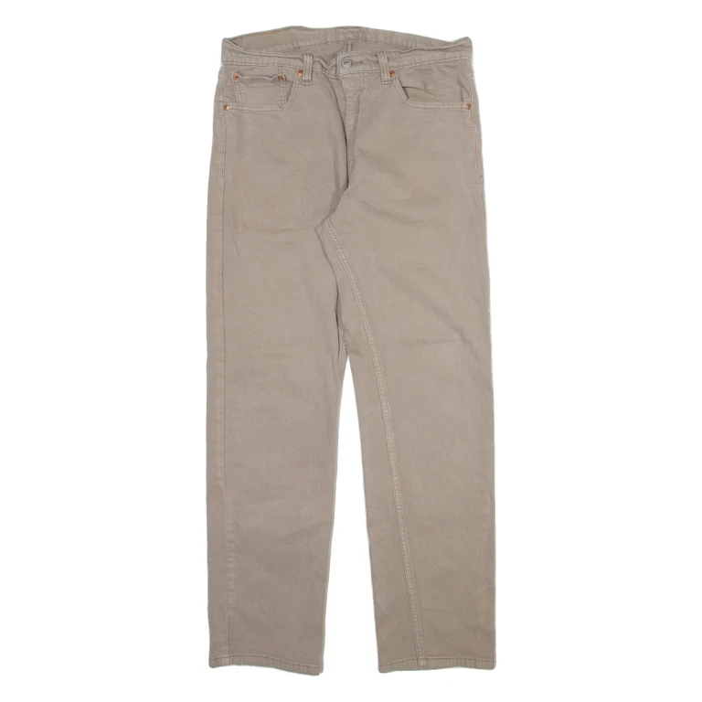 LEVI'S 505 Mens Trousers Beige Regular Straight W33 L30