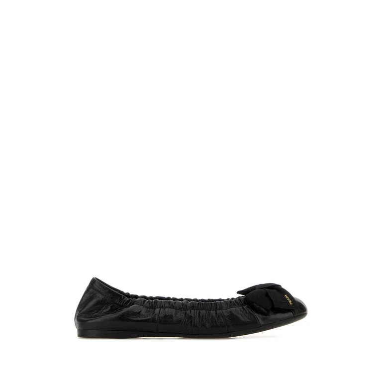Black Leather Ballerinas Nero Ballerine - Women