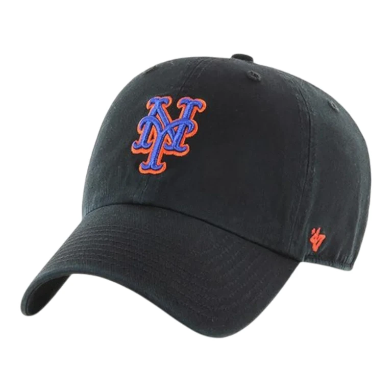Clean Up New York Mets Strapback Hat - Black Adjustable Cap