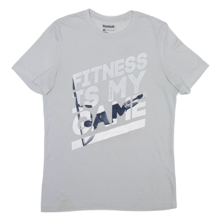 REEBOK Mens T-Shirt Grey M