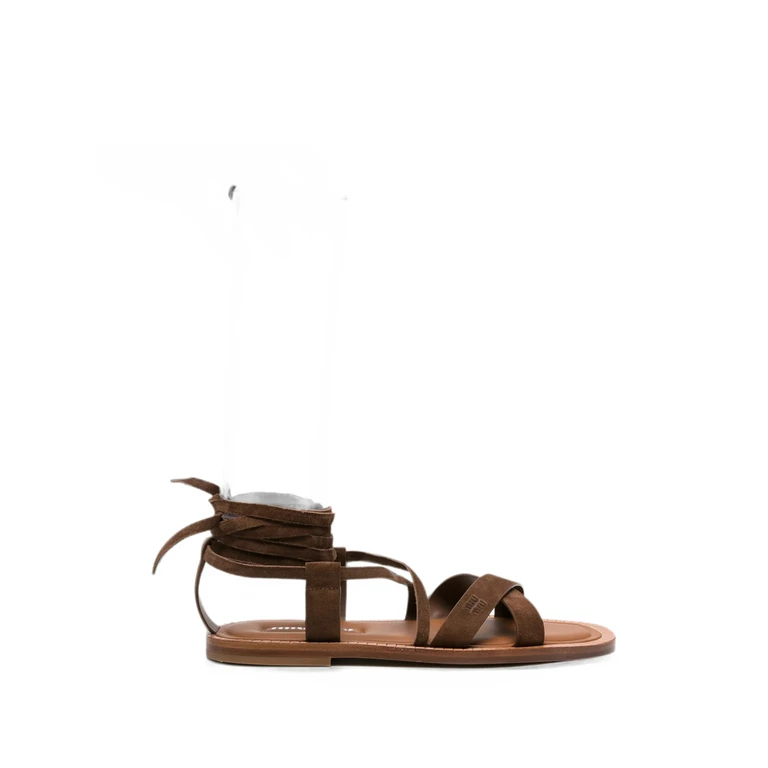 Lace-up Crossover-strap Sandals