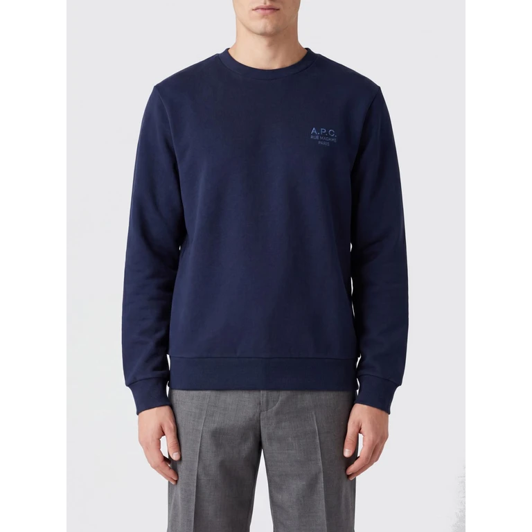 A. P.C. Tone-on-Tone Logo Cotton Crewneck Sweatshirt (COHGRM27913TIH)