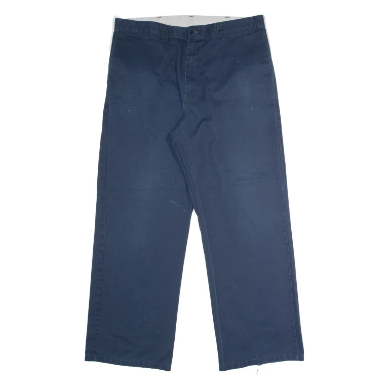 DICKIES Workwear Mens Trousers Blue Regular Straight W36 L30