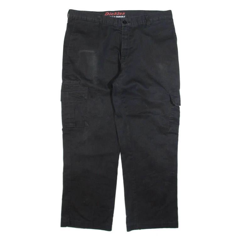DICKIES Cargo Mens Trousers Black Regular Straight W36 L28