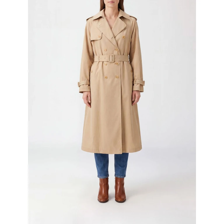 Long Double-Breasted Trench Coat with Adjustable Waist Belt (D486D720IPJFA41213)