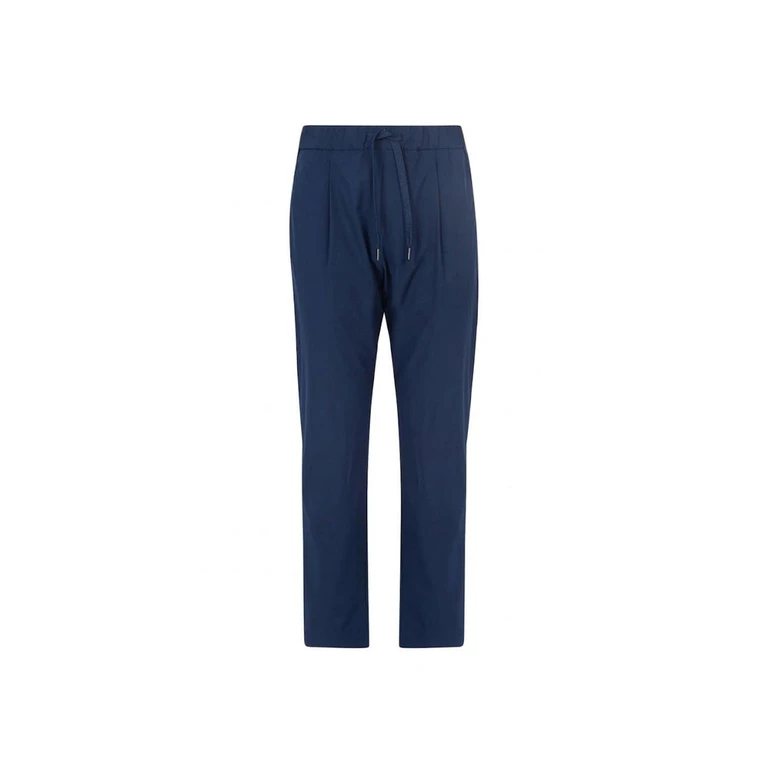Blue Elastane Casual Pants - Women