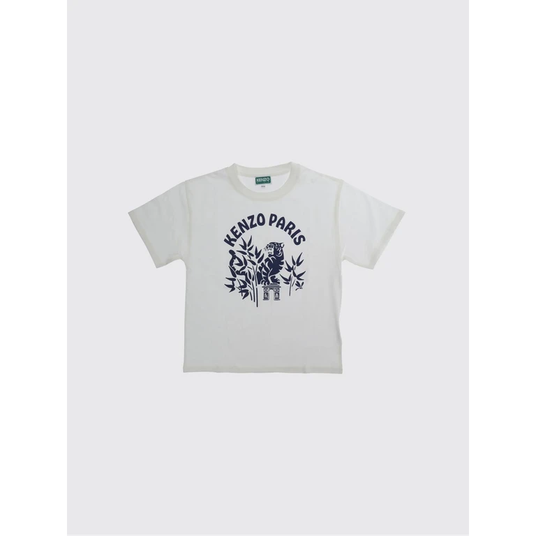 Boy's Cotton Crewneck T-shirt with Contrasting Front Logo (K61697117)