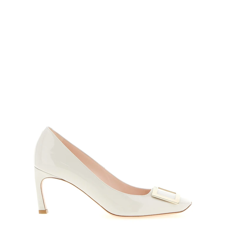 Roger Vivier Gray Calfskin Mid Heel Pumps - Women